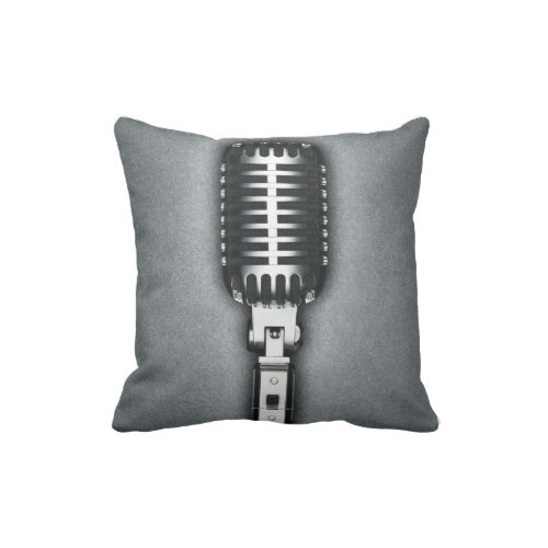 Wilcox Sound Vintage Microphone Throw Pillow